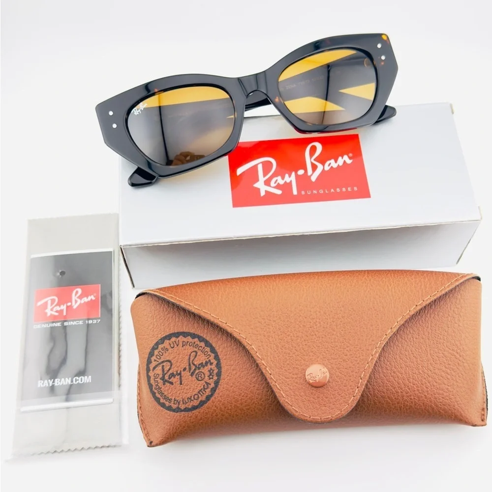 Ray-Ban Zena Bio-Based Women Sunglasses Polished Havana Frame with Brown Lenses - Picture 13 of 13